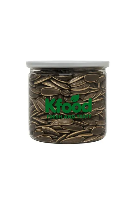 Unsalted black sunflower seeds 200g in a jar