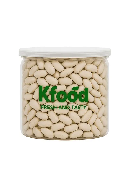 Premium medium white beans 500g in a jar