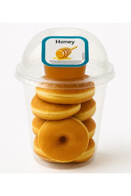 Mini donut with honey topping